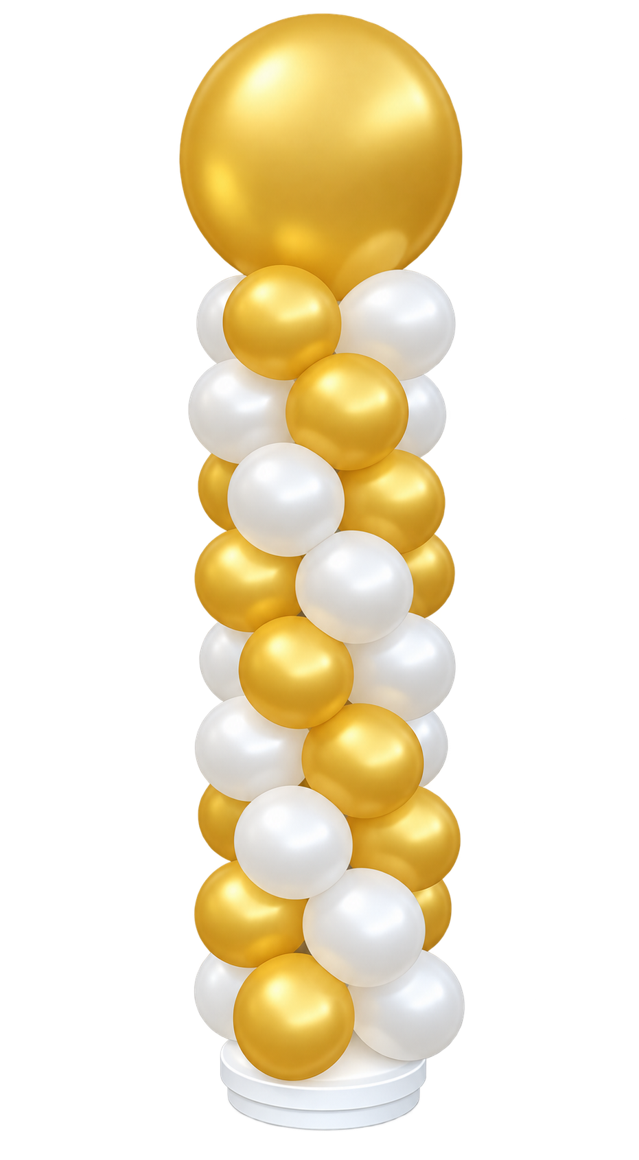 Illustratie van een goud-witte ballonpilaar
